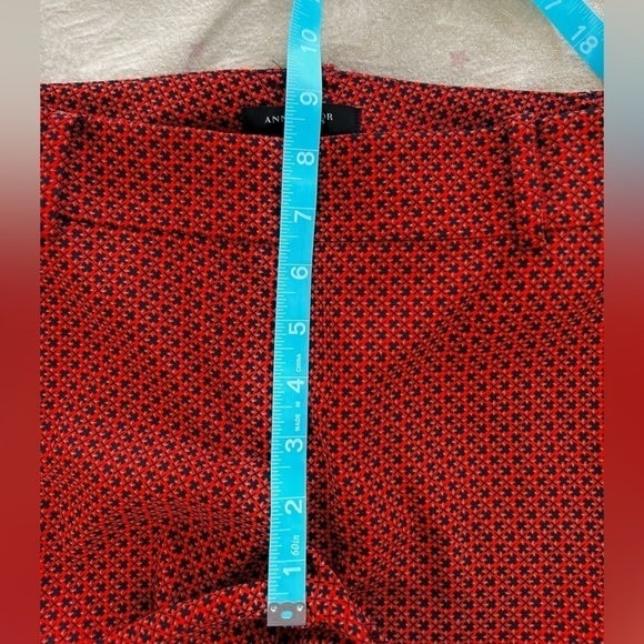 Ann Taylor Cropped Pixie Ankle Pants Women’s Size 2 Geometric Red/Black … - Picture 8 of 10